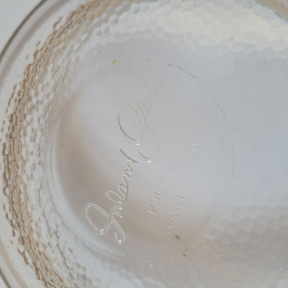 Inlaid Glass Golden Stripe Ovenware Casserole Dish With Lid Vintage Clear Glass - Picture 5 of 8
